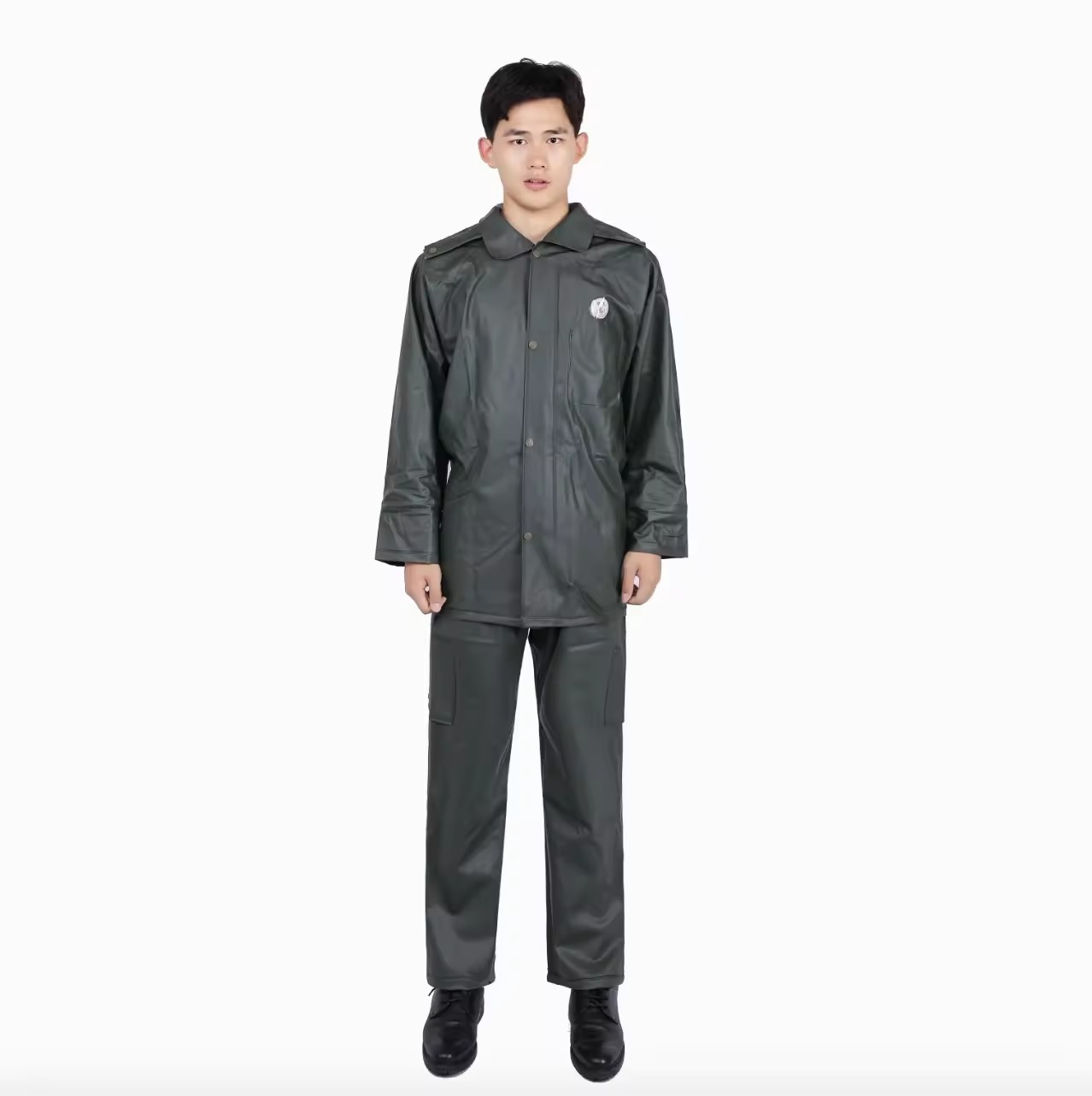 Impermeable de PVC verde militar 8816